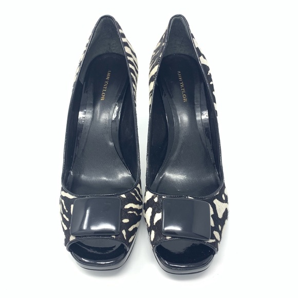 Ann Taylor Zebra Peekaboo Platform Pumps - Picture 2 of 6